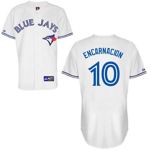 Edwin Encarnacion #10 Youth Baseball Jersey-Toronto Blue Jays Authentic Home White Cool Base MLB Jersey